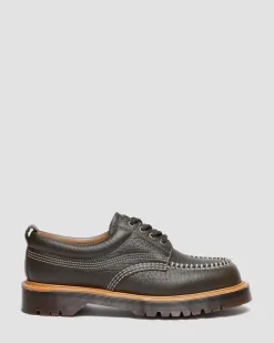 Lowell Wild Grain Leather Moc Toe Shoes in Dms Olive