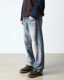 Lowell Wild Grain Leather Moc Toe Shoes in Black