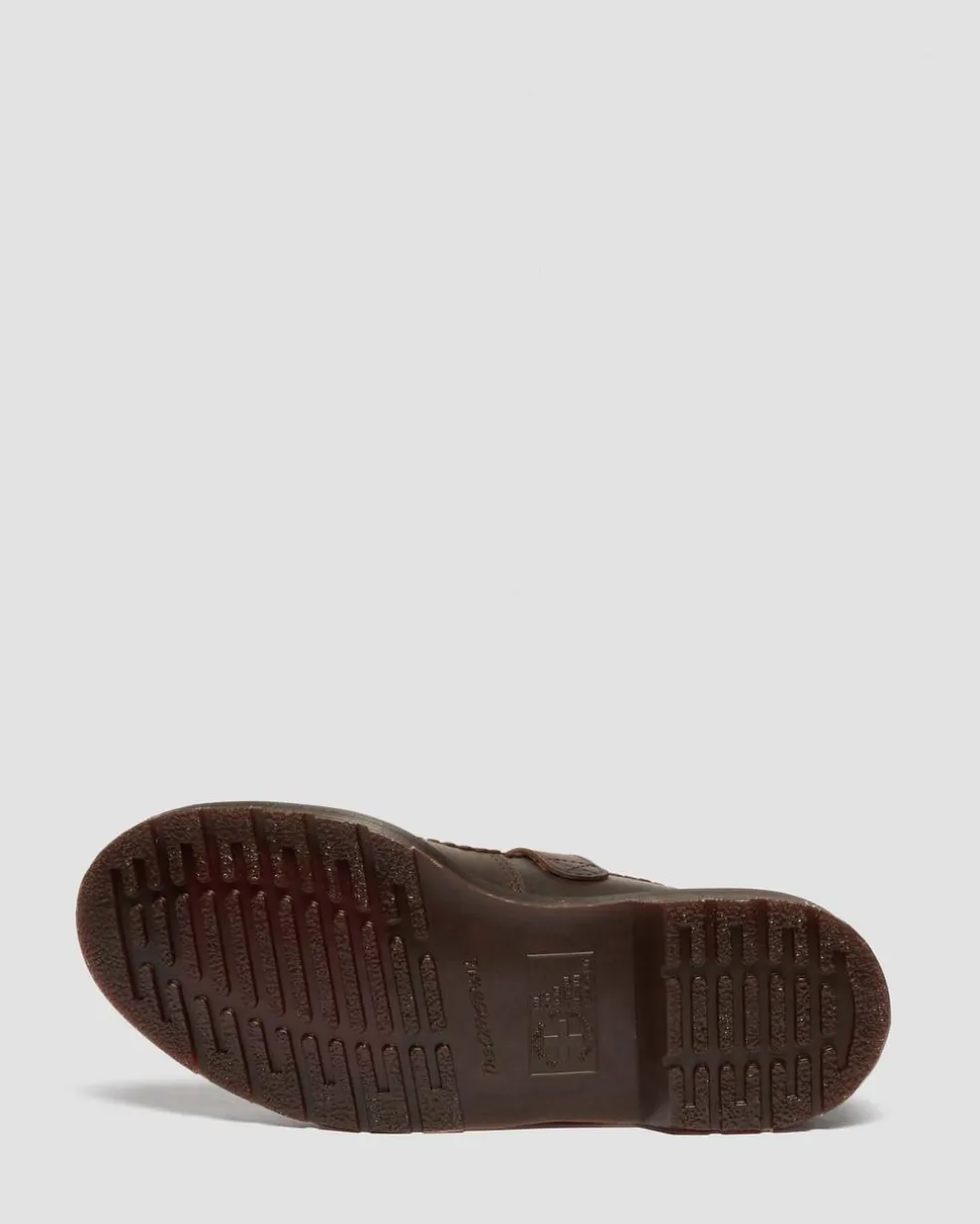 Mary Jane Flower Crazy Horse Leather Shoes in Dark Brown
