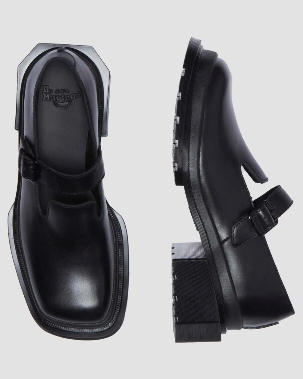 Maybole Square Toe Mary Jane Shoes in Black