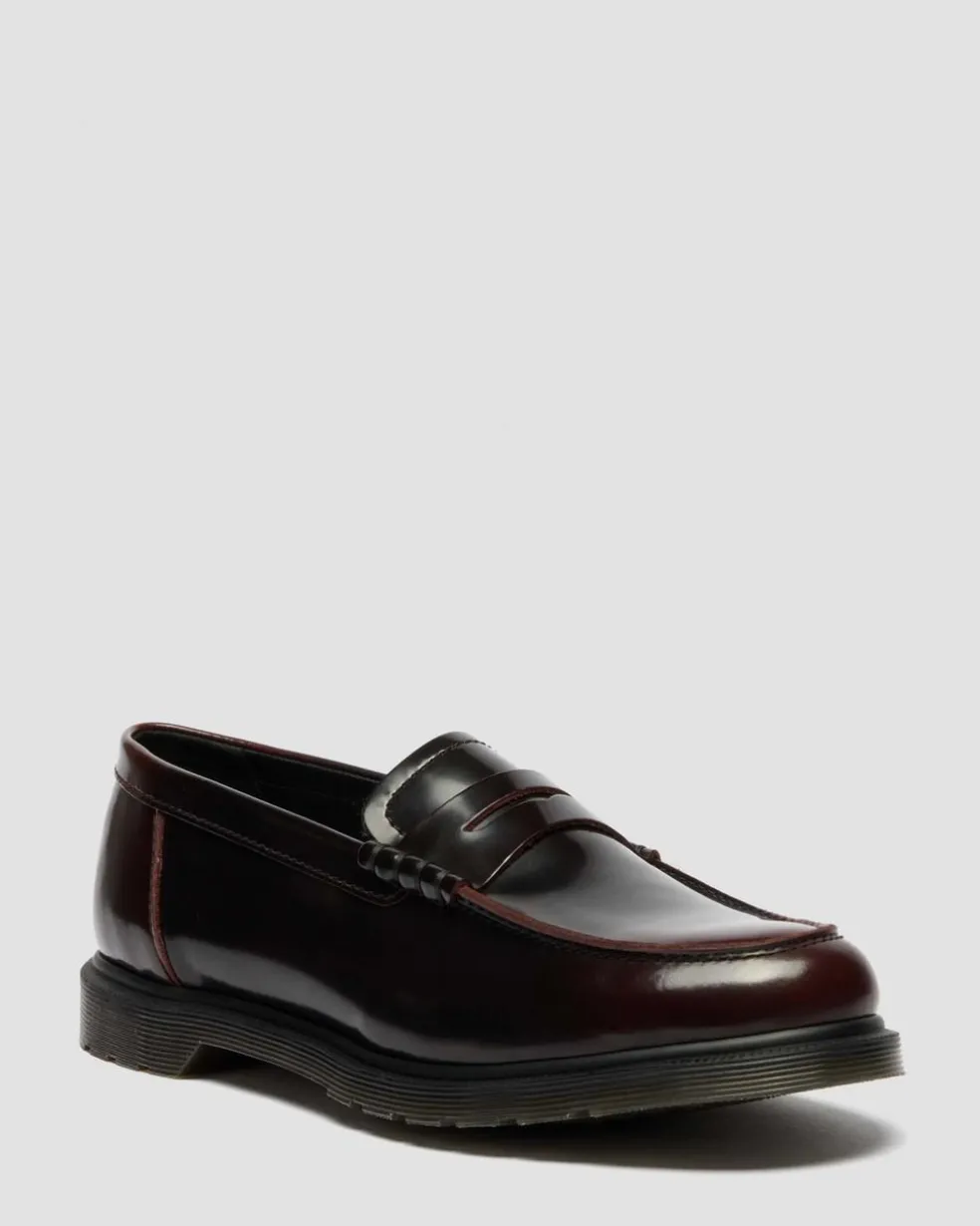 Mayfare Rub Off Leather Loafers in Cherry Red Arcadia