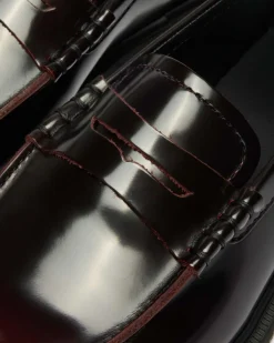 Mayfare Rub Off Leather Loafers in Cherry Red Arcadia