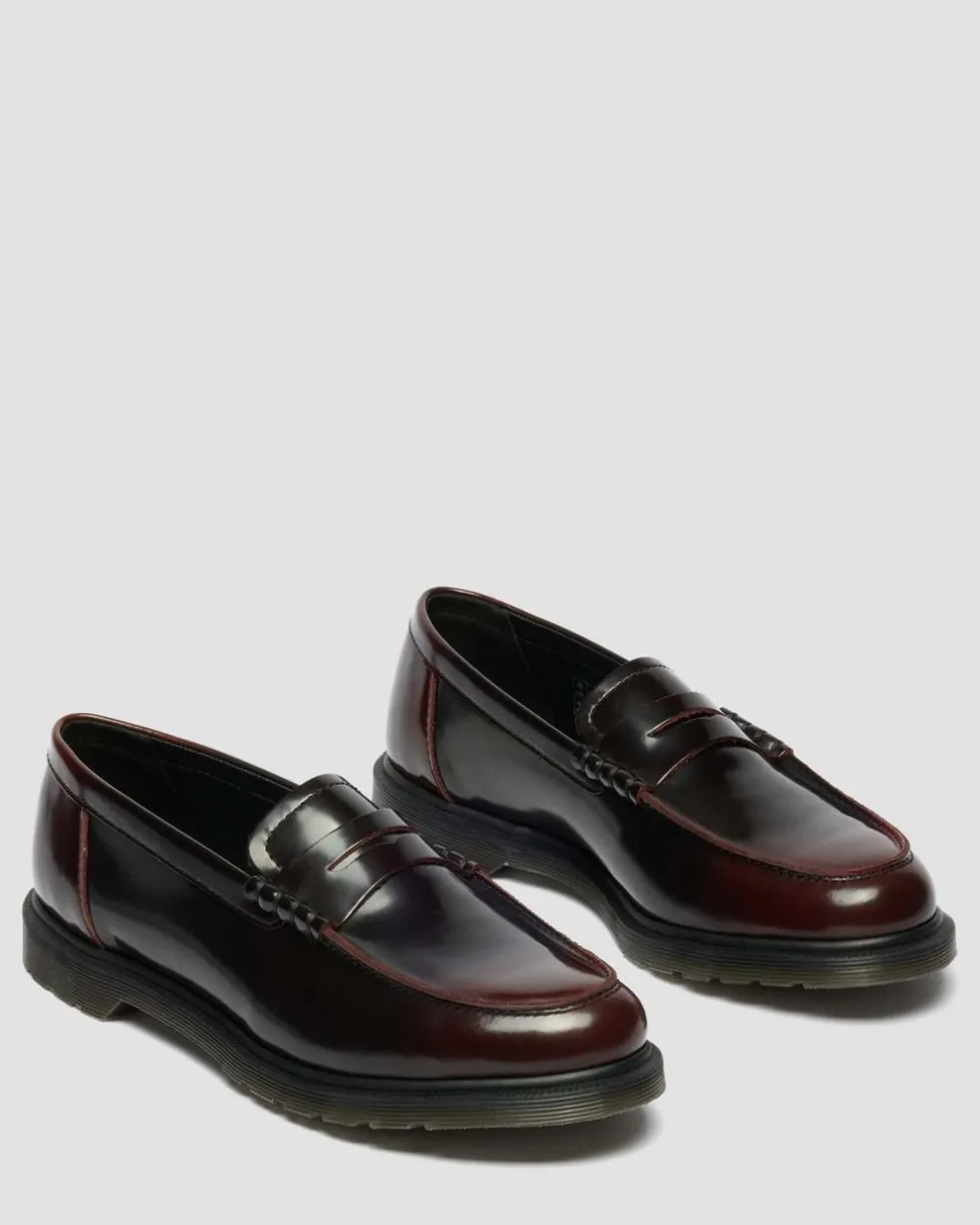 Mayfare Rub Off Leather Loafers in Cherry Red Arcadia
