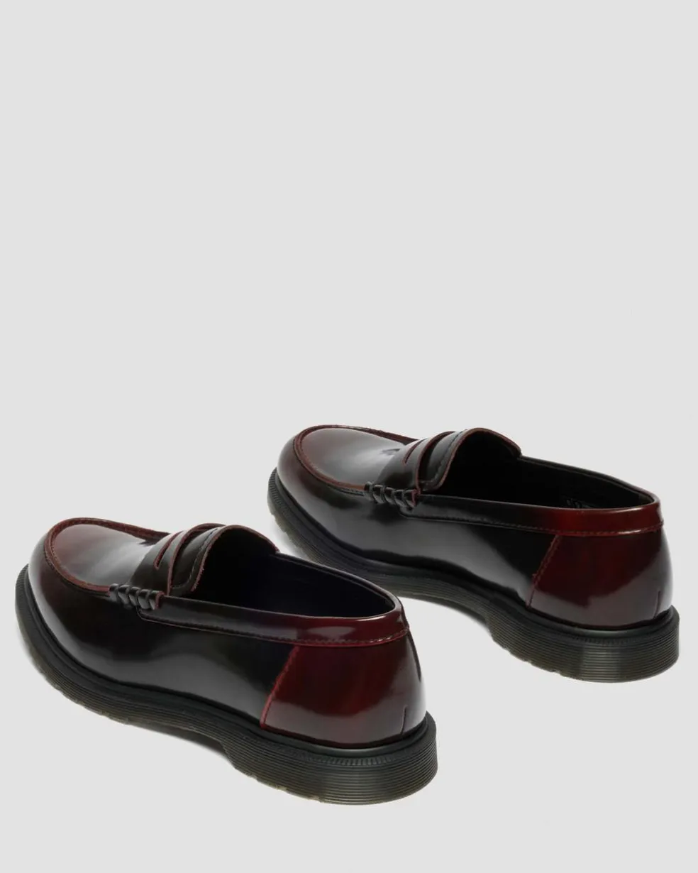 Mayfare Rub Off Leather Loafers in Cherry Red Arcadia