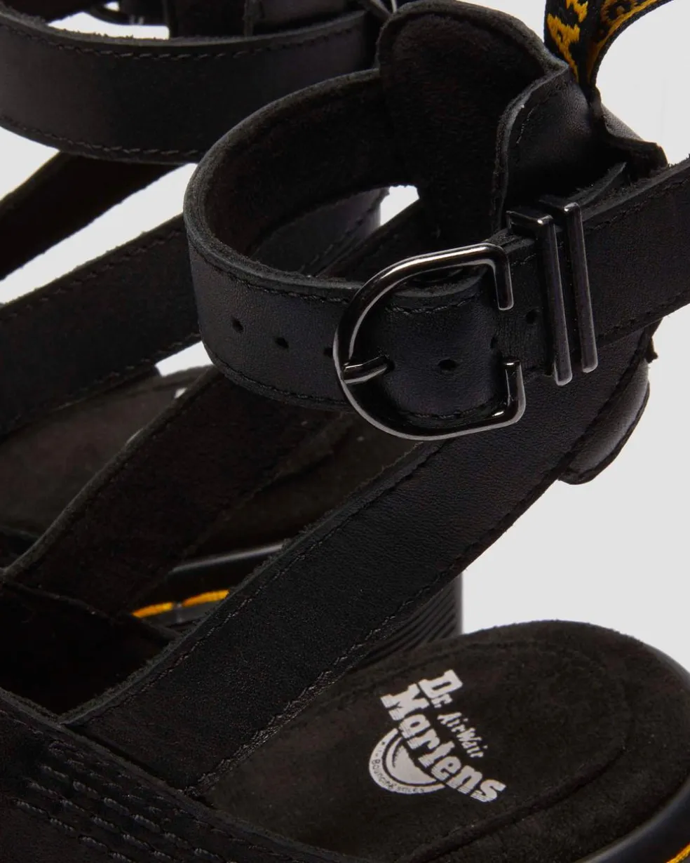 Millee Leather Open Toe Sandals in Black