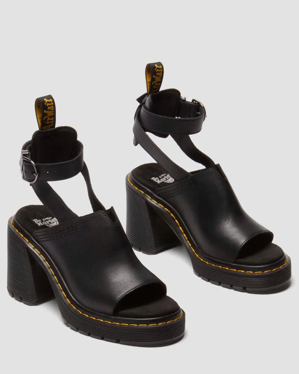 Millee Leather Open Toe Sandals in Black