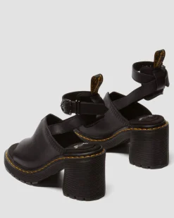Millee Leather Open Toe Sandals in Black