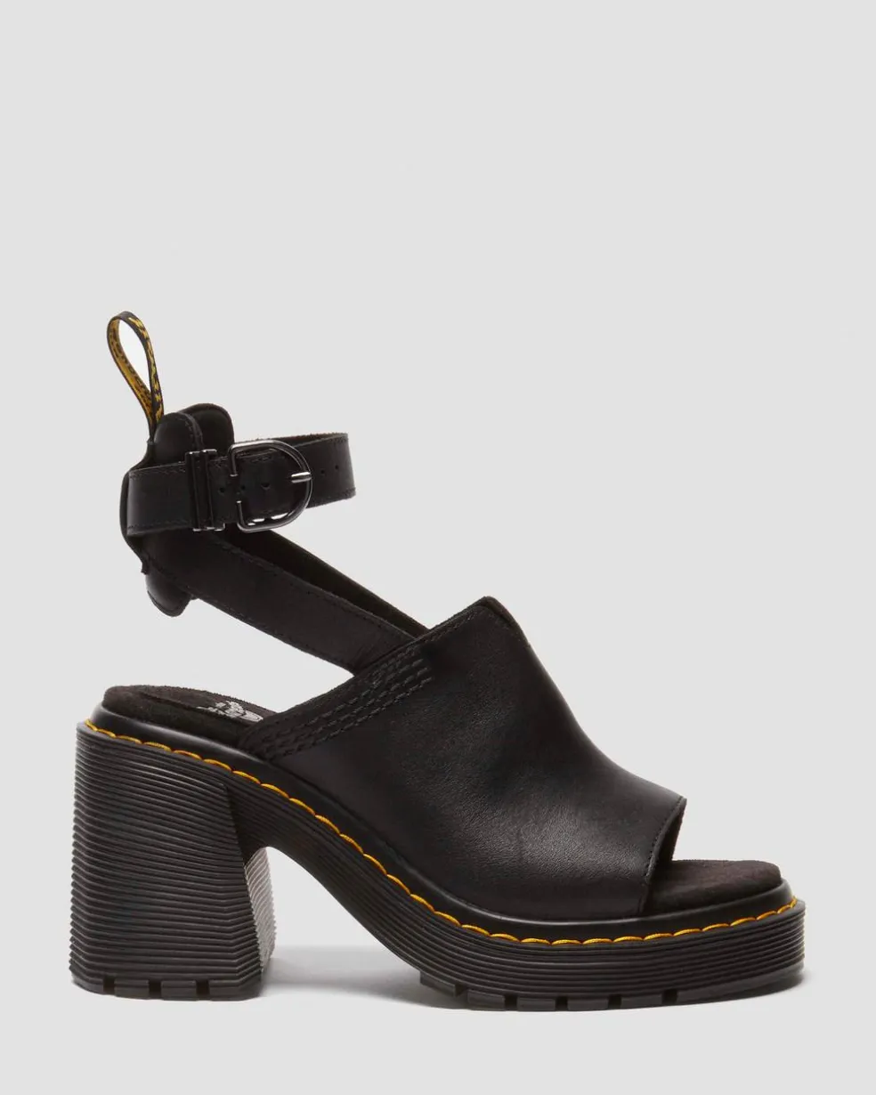 Millee Leather Open Toe Sandals in Black