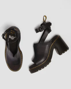 Millee Leather Open Toe Sandals in Black