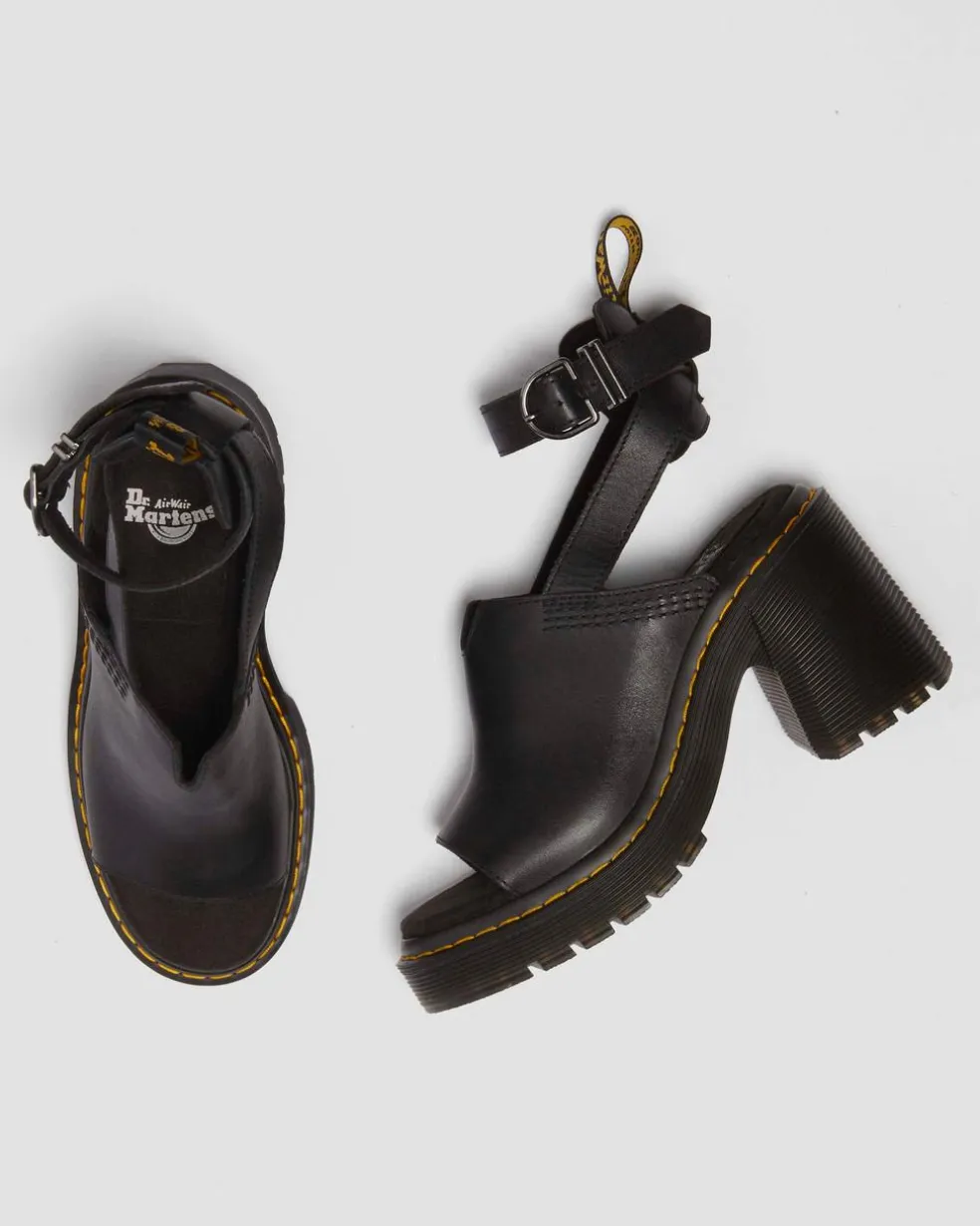 Millee Leather Open Toe Sandals in Black