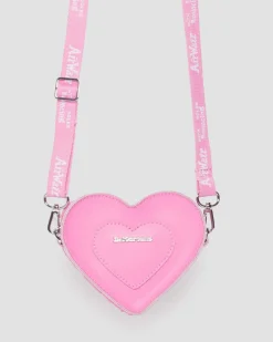 Mini Heart Shaped Leather Bag in Fondant Pink