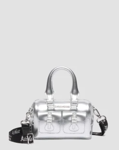 Mini Top Handle Bag Bag Silver Metallic Patent Lamper in Silver Metallic