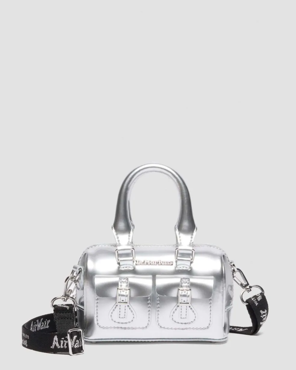 Mini Top Handle Bag Bag Silver Metallic Patent Lamper in Silver Metallic