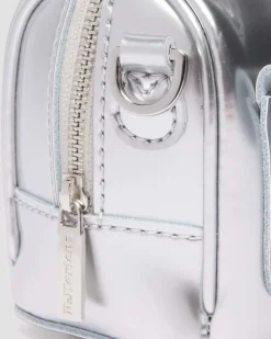Mini Top Handle Bag Bag Silver Metallic Patent Lamper in Silver Metallic