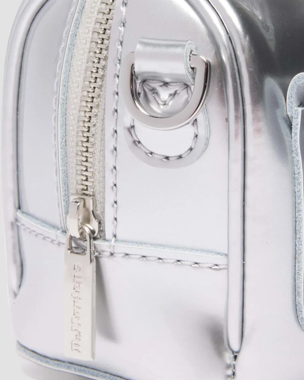 Mini Top Handle Bag Bag Silver Metallic Patent Lamper in Silver Metallic