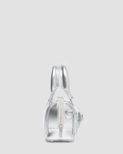 Mini Top Handle Bag Bag Silver Metallic Patent Lamper in Silver Metallic