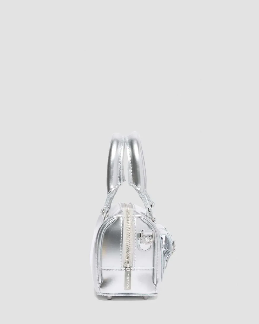 Mini Top Handle Bag Bag Silver Metallic Patent Lamper in Silver Metallic