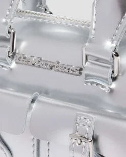 Mini Top Handle Bag Bag Silver Metallic Patent Lamper in Silver Metallic