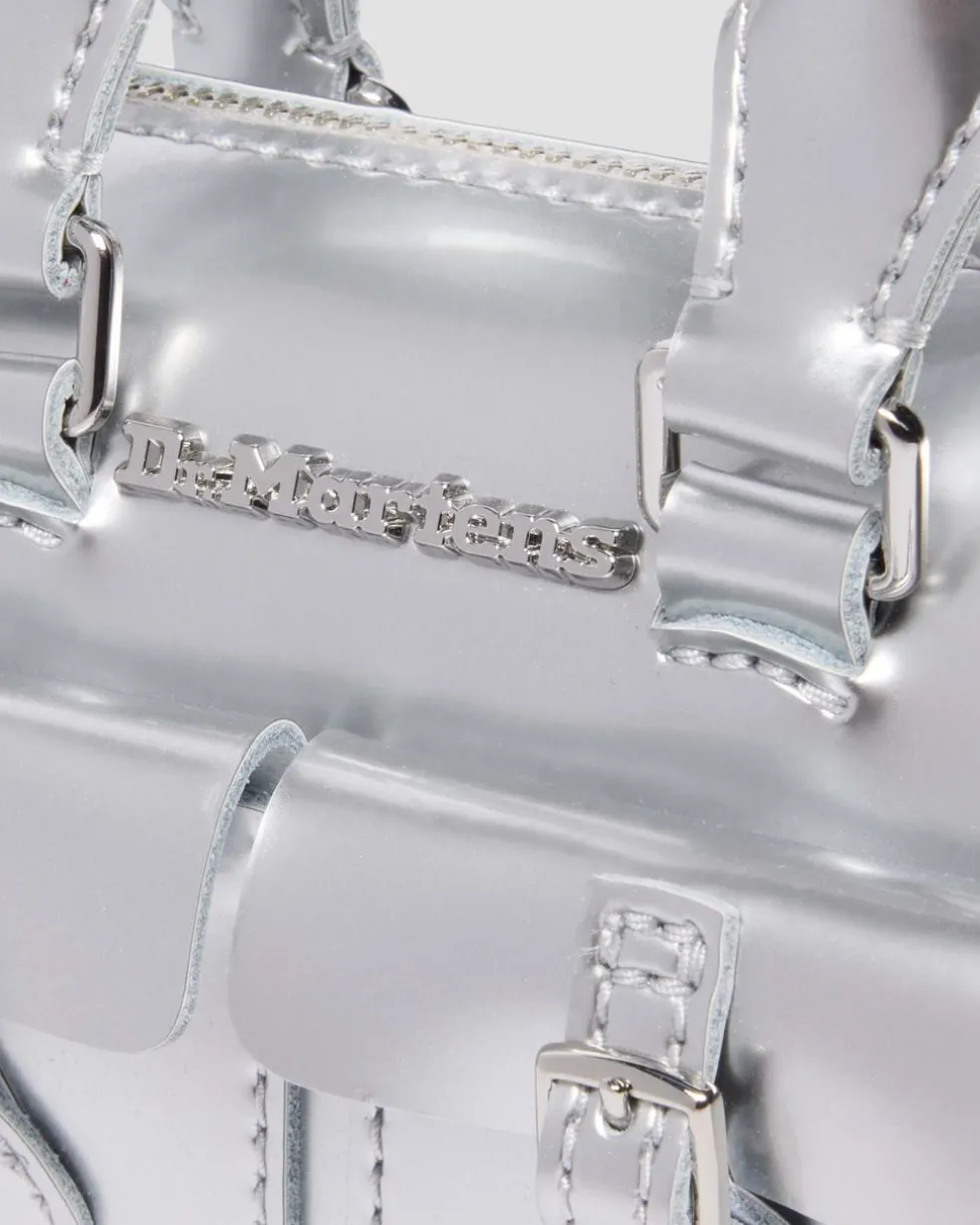 Mini Top Handle Bag Bag Silver Metallic Patent Lamper in Silver Metallic