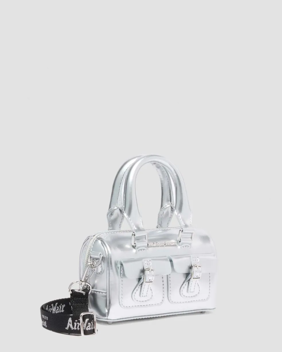 Mini Top Handle Bag Bag Silver Metallic Patent Lamper in Silver Metallic