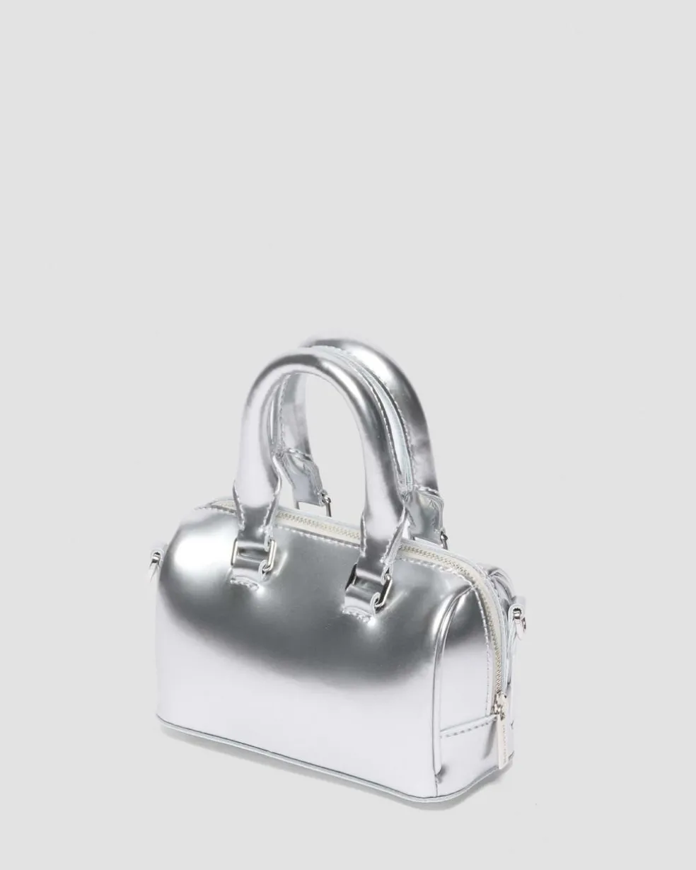 Mini Top Handle Bag Bag Silver Metallic Patent Lamper in Silver Metallic