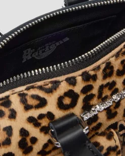Mini Top Handle Leopard Print Bag in Black