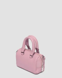 Mini Top Handle Patent Leather Bag in Dusty Rose