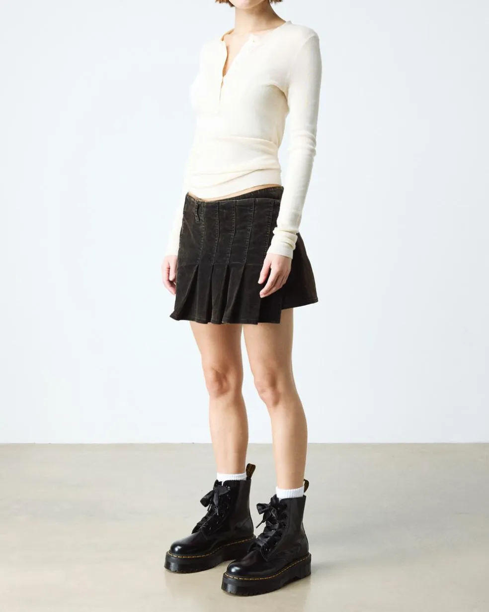 Molly Women's Leather Platform Boots in Black Buttero