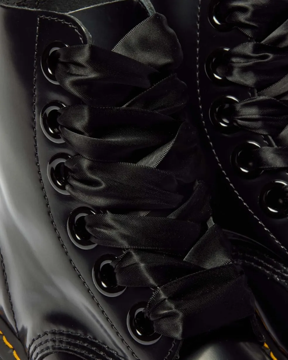 Molly Women's Leather Platform Boots in Black Buttero