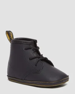 Newborn 1460 Auburn Leather Booties in Black