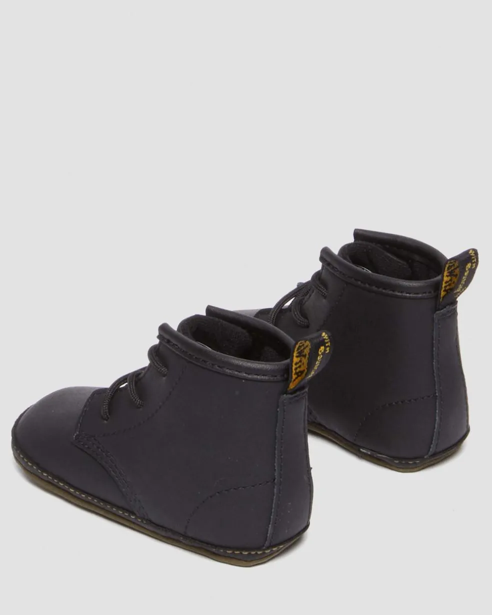 Newborn 1460 Auburn Leather Booties in Black