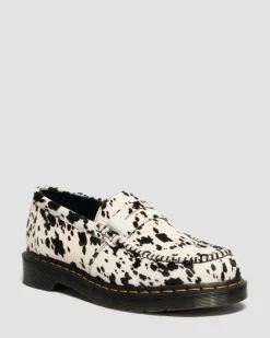 Penton Dalmatian Hair On Leather Loafers in Cream & Black