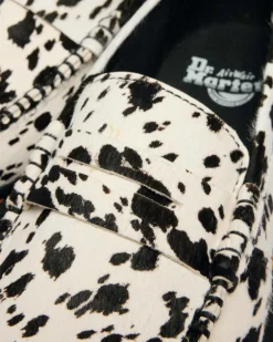 Penton Dalmatian Hair On Leather Loafers in Cream & Black