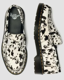 Penton Dalmatian Hair On Leather Loafers in Cream & Black