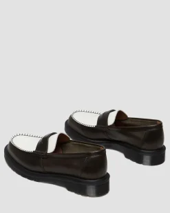 Penton Made In England Two-Tone Leather Loafers in Olive