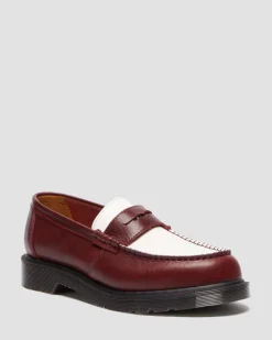 Penton Made In England Two-Tone Leather Loafers in Burgundy