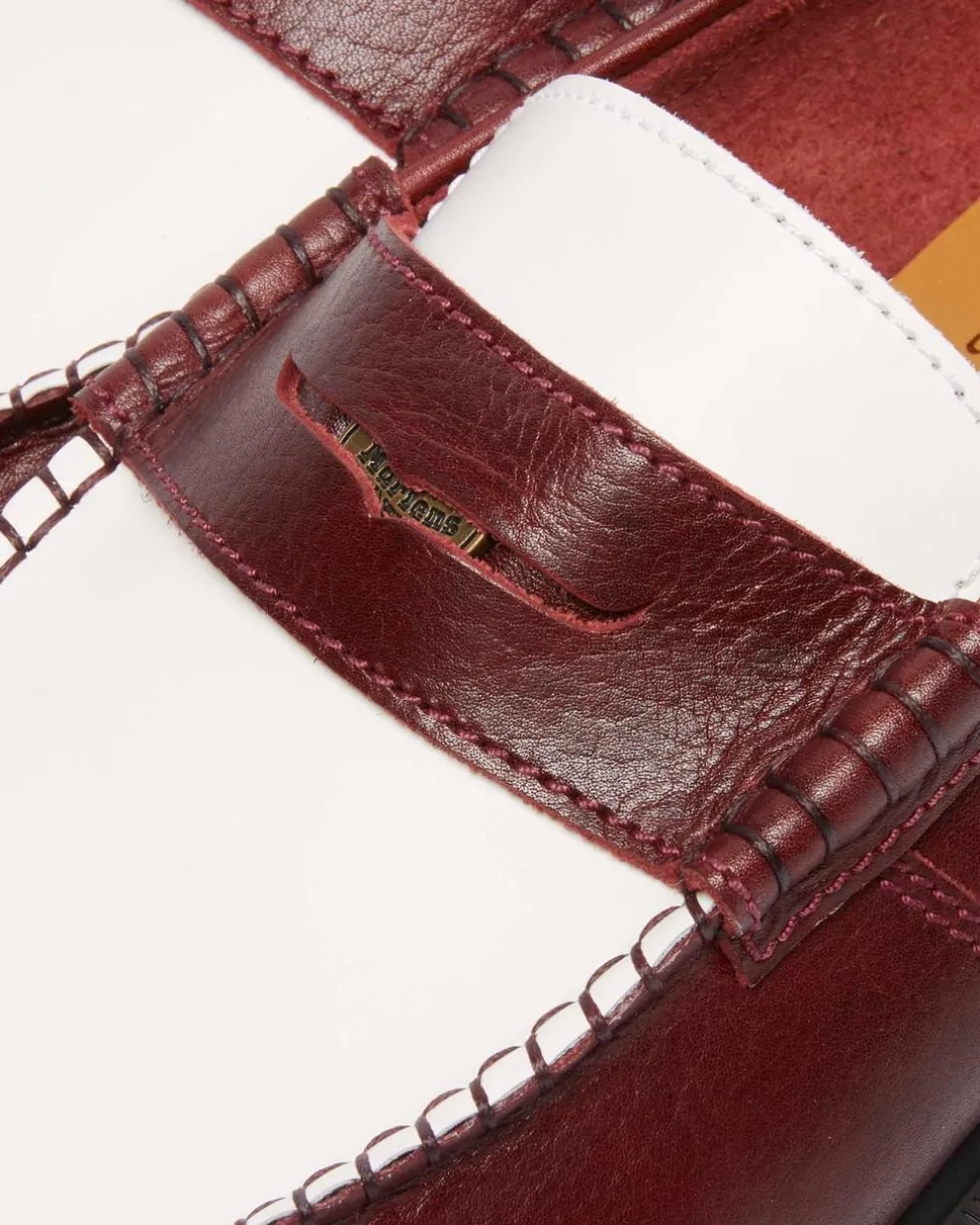 Penton Made In England Two-Tone Leather Loafers in Burgundy
