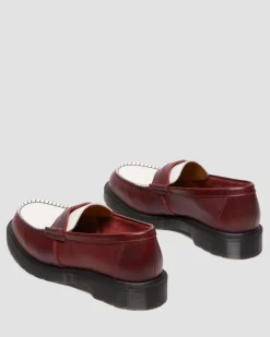 Penton Made In England Two-Tone Leather Loafers in Burgundy