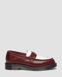 Penton Made In England Two-Tone Leather Loafers in Burgundy