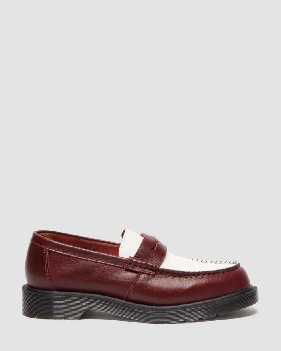 Penton Made In England Two-Tone Leather Loafers in Burgundy
