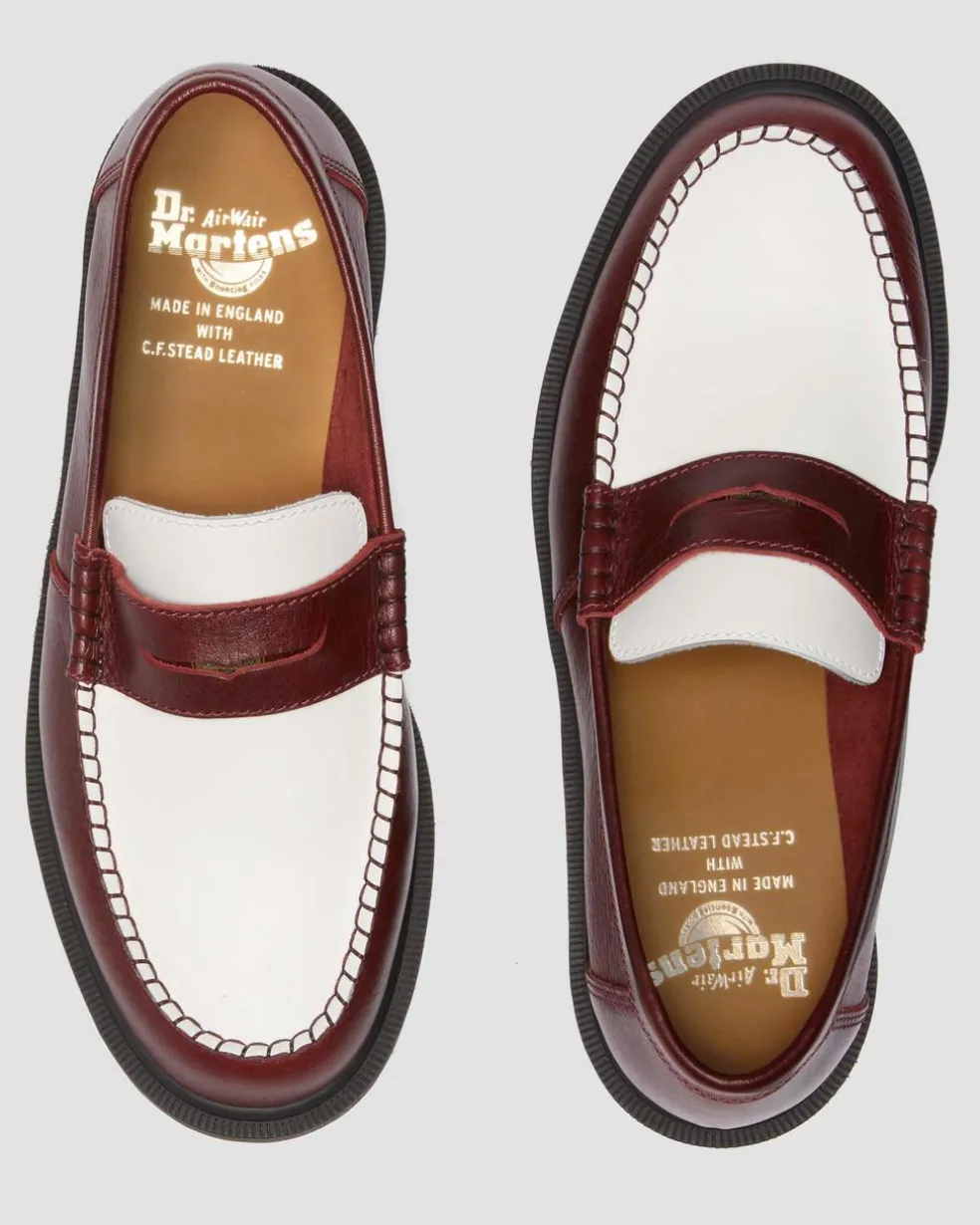 Penton Made In England Two-Tone Leather Loafers in Burgundy
