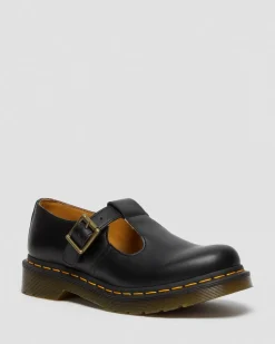 Polley Smooth Leather Mary Janes in Black