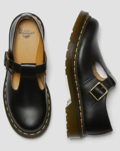 Polley Smooth Leather Mary Janes in Black