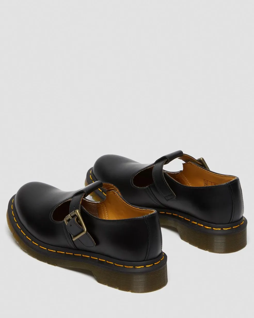 Polley Smooth Leather Mary Janes in Black