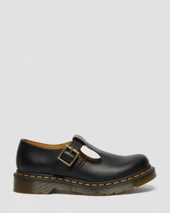 Polley Smooth Leather Mary Janes in Black