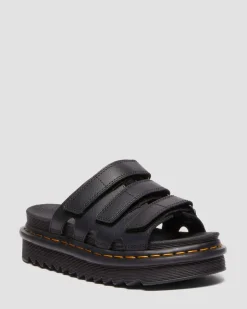 Raine Slide Athena leather sandals in Black