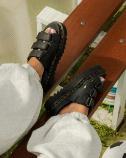 Raine Slide Athena leather sandals in Black