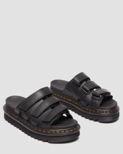 Raine Slide Athena leather sandals in Black