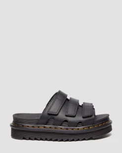 Raine Slide Athena leather sandals in Black