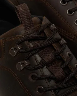Reeder Crazy Horse Leather Utility Shoes in Dark Brown